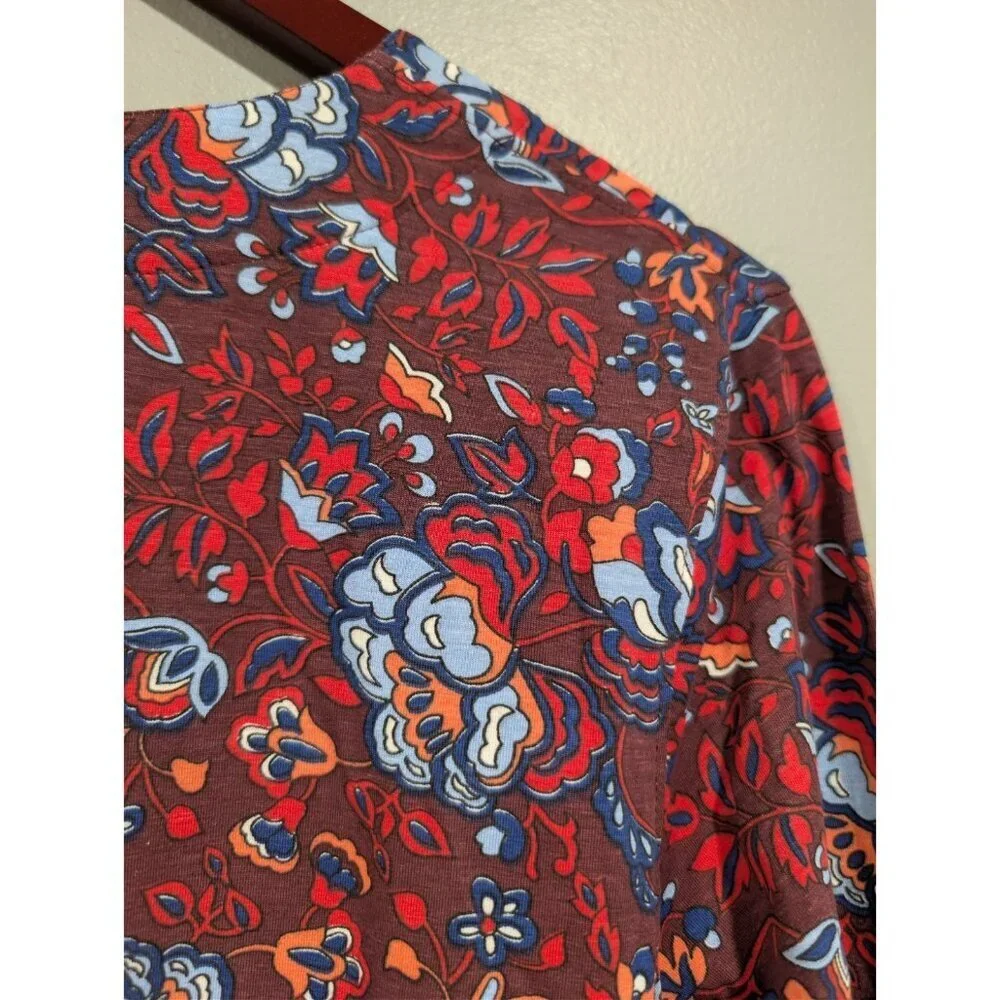 Coolibar Oceanside Tunic Sheath Dress UPF 50 Floral Women’s Sz M Beach Maroon